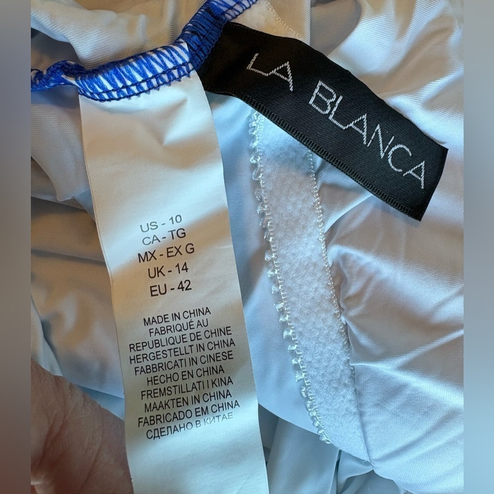 NEW w/Tags La Blanca Ocean Oasis Ombre Sapphire Blue Tank One Piece Swimsuit 10 - Picture 2 of 6